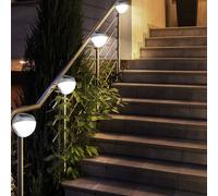 4 x lampes solaires LED éclairage espace extérieur clôture jardin terrasse IP44