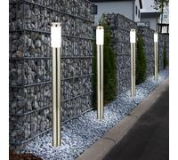 4er Set LED Inox Extérieur Support Lampes sur Pied Lumières Jardin Route