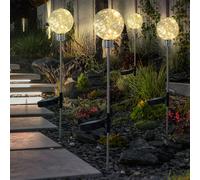 4er Set LED Solaire Boule Lumières Jardin Route Éclairage Cour Extérieur Fiche