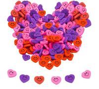 4E's Novelty Lot de 144 mini gommes en forme de cœur pour enfants, cadeaux de Saint-Valentin et récompenses, jouets d'échange pour salle de classe, cadeaux de Saint-Valentin, manipulations