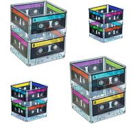 4E's Novelty Lot de 8 cassettes à ruban adhésif pour centre de table - Fournitures de fête sur le thème des années 80 - Décoration de table - Style rétro Hip Hop Pop - Pour adultes et enfants