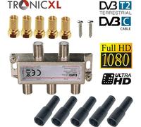 4fach Répartition+Intempéries+Fiche-F Assis Splitter Télévision par Câble HD