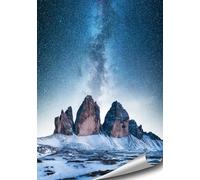 4FINO Montagnes Poster, Dolomites - Trois Cimes de Lavaredo, Ciel Étoilé, Nature Images Photo Art Décoration Murale Moderne Salon Chambre Cuisine (sans Texte, 50 cm x 70 cm, sans Cadre)