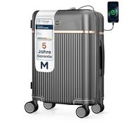 4FLY Valise Cabine Rigide Premium Légère M, 54 x 37 x 23 cm, 37L, avec Serrure TSA, Port USB-A/C, 4 Roues Spinner, Poignée Télescopique en Aluminium, Conforme aux Exigences des Compagnies