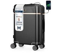 4FLY Valise Cabine Rigide Premium Légère M, 54 x 37 x 23 cm, 37L, avec Serrure TSA, Port USB-A/C, 4 Roues Spinner, Poignée Télescopique en Aluminium, Conforme aux Exigences des Compagnies