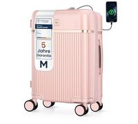 4FLY Valise Cabine Rigide Premium Légère M, 54 x 37 x 23 cm, 37L, avec Serrure TSA, Port USB-A/C, 4 Roues Spinner, Poignée Télescopique en Aluminium, Conforme aux Exigences des Compagnies