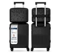 4FLY Valise de voyage rigide légère et ensemble de valises - Valise à roulettes avec serrure TSA, 4 doubles roulettes rotatives, poignée télescopique en aluminium et double fermeture éclair, trousse