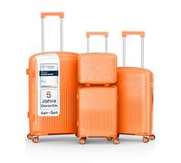 4FLY Valise de voyage rigide légère et ensemble de valises - Valise à roulettes avec serrure TSA, 4 doubles roulettes rotatives, poignée télescopique en aluminium et double fermeture éclair, trousse
