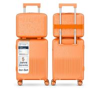 4FLY Valise de voyage rigide légère et ensemble de valises - Valise à roulettes avec serrure TSA, 4 doubles roulettes rotatives, poignée télescopique en aluminium et double fermeture éclair, trousse