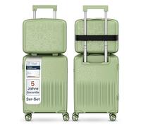 4FLY Valise de Voyage Rigide légère et Ensemble de valises - Valise à roulettes avec Serrure TSA, 4 Doubles roulettes rotatives, poignée télescopique en Aluminium et Double Fermeture éclair, Trousse
