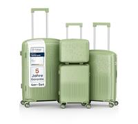 4FLY Valise de Voyage Rigide légère et Ensemble de valises - Valise à roulettes avec Serrure TSA, 4 Doubles roulettes rotatives, poignée télescopique en Aluminium et Double Fermeture éclair, Trousse