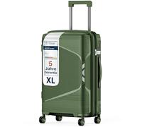 4FLY Valise de Voyage Rigide légère et Ensemble de valises - Valise à roulettes avec Serrure TSA, Doubles roulettes, poignée télescopique en Aluminium et Double Fermeture éclair, Trousse de beauté