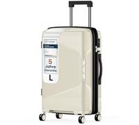 4FLY Valise de voyage rigide légère L - Grande 64 cm (61 L) - Valise à roulettes avec serrure TSA, roulettes doubles, poignée télescopique en aluminium et double fermeture à glissière, bagage en soute