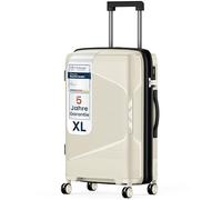 4FLY Valise de Voyage Rigide légère XL, Grand Format 75 cm (96L), Trolley avec Serrure TSA, roulettes Doubles, poignée télescopique en Aluminium, Double Fermeture éclair, Bagage soute