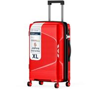 4FLY Valise de Voyage Rigide légère XL, Grand Format 75 cm (96L), Trolley avec Serrure TSA, roulettes Doubles, poignée télescopique en Aluminium, Double Fermeture éclair, Bagage soute