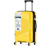 4FLY Valise de Voyage Rigide légère XL, Grand Format 75 cm (96L), Trolley avec Serrure TSA, roulettes Doubles, poignée télescopique en Aluminium, Double Fermeture éclair, Bagage soute