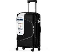 4FLY Valise de Voyage Rigide légère XL, Grand Format 75 cm (96L), Trolley avec Serrure TSA, roulettes Doubles, poignée télescopique en Aluminium, Double Fermeture éclair, Bagage soute