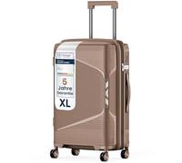 4FLY Valise de Voyage Rigide légère XL, Grand Format 75 cm (96L), Trolley avec Serrure TSA, roulettes Doubles, poignée télescopique en Aluminium, Double Fermeture éclair, Bagage soute