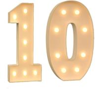 4ft Marquee Light Up Numbers Pre-Cut Frame Giant Marquee Numbers 0-9 DIY Mosaic Numbers for Balloons Birthday Anniversary Decorations Party Decor, Number 10, 120cm