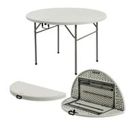 Harbour Housewares Ronde Pliante Table tréteau - Heavy Duty Evénements en Plein air de Pique-Nique Mobilier - 120cm - Blanc