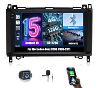 4G+128G Android 15 Autoradio pour Mercedes-Benz Sprinter B200 W906 W639 B W169 W245 2008-2011 avec CarPlay Android Auto sans Fil, 9“ Écran Tactile avec GPS WiFi Bluetooth FM/RDS EQ SWC Caméra