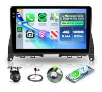 4G+128G Android Autoradio pour Mercedes Benz C Class W204 S204 avec COMAND 2006-2011, 9" Écran in-Cell Carplay sans Fil Android Auto GPS Navi WiFi FM/RDS/EQ Bluetooth Mirror Link SWC Caméra Recul