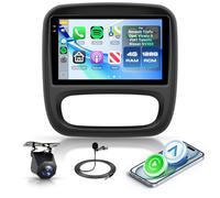 4G+128G Android Autoradio pour Renault Trafic Opel Vivaro B FIAT Talento Nissan NV300/VW300 avec 9'' écran IN-Cell Carplay Sans Fil Android Auto Mirror Link WiFi GPS Navi BT FM/RDS/EQ SWC Caméra Recul