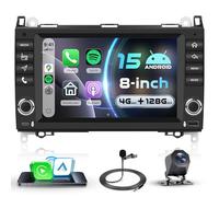 4G+128G Autoradio Android 15 pour Mercedes Benz A/B Classe W169 B200/W245、Viano/VITO、Sprinter W906/W209/W311/W315/W318, 8'' IPS Écran avec Carplay Android Auto GPS Wi-Fi Type-C Bluetooth FM RDS Caméra