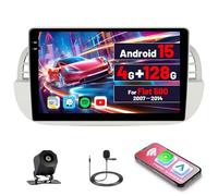 [4G+128G] Inefala Android 15 Autoradio pour Fiat 500 2007-2014 avec Wireless Carplay Android Auto, 7" Écran Tactile Radio avec Navi GPS WiFi RDS/FM Bluetooth EQ SWC Caméra de Recul Mic