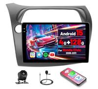 [4G+128G] Inefala Android 15 Autoradio pour Honda Civic 2006-2011 avec Wireless Carplay Android Auto, 7" Écran Tactile Radio avec Navi GPS WiFi RDS/FM Bluetooth EQ SWC Caméra de Recul Mic