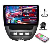 [4G+128G] Inefala Android 15 Autoradio pour Peugeot 107/Toyota Aygo/Citroen C1 2004-2014 avec Wireless Carplay Android Auto, 10" Écran Tactile Radio avec GPS WiFi RDS Bluetooth EQ Caméra de Recul Mic