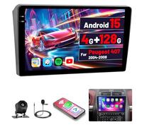 [4G+128G] Inefala Android 15 Autoradio pour Peugeot 407 2004-2008 avec Wireless Carplay Android Auto, 9" Écran Tactile Radio avec Navi GPS WiFi RDS/FM Bluetooth EQ SWC Caméra de Recul Mic