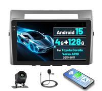 [4G+128G]Inefala Android 15 Autoradio pour Toyota Corolla Verso AR10 2004-2009 avec Wireless Carplay Android Auto, 9" Écran Tactile Radio avec Navi GPS WiFi RDS/FM Bluetooth EQ SWC Caméra de Recul Mic
