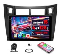 [4G+128G] Inefala Android 15 Autoradio pour Toyota Yaris 2008-2011 avec Wireless Carplay Android Auto, 7" Écran Tactile Radio avec Navi GPS WiFi RDS/FM Bluetooth EQ SWC Caméra de Recul Mic