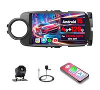 [4G+128G] Inefala Android 15 Autoradio pour Toyota Yaris 2012-2017 avec Wireless Carplay Android Auto, 9" Écran Tactile Radio avec Navi GPS WiFi RDS/FM Bluetooth EQ SWC Caméra de Recul Mic