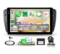 4G+128G sans Fil Carplay Android 15 Autoradio pour Seat Ibiza 6j IV 2009-2014 9 Pouces Incell Écran Autoradio avec Android Auto GPS Navi WiFi Mirror Link Bluetooth FM/RDS EQ/USB/SWC Caméra de Recul