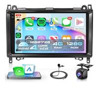 4G+128G sans Fil Carplay Android Autoradio pour Mercedes Benz A/B Class W169 W245 B200 W639 Vito Viano W906 Sprinter 9 Pouces Incell Écran Autoradio Android Auto GPS Navi WiFi Bluetooth FM/RDS EQ/SWC