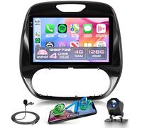 4G+128G Sans Fil Carplay Android Autoradio pour Renault Captur Clio 2011-2018 9 Pouces Incell Écran Tactile Autoradio Android Auto GPS Navi WiFi Mirror Link Bluetooth FM/RDS EQ/USB/SWC Caméra de Recul