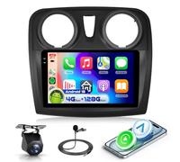 4G&128G VECHTEL 9" Autoradio pour Renault Dacia Logan 2 Sandero B52 2012-2019 avec Carplay Android Auto sans Fil,Auto Radio Bluetooth FM/RDS Radio,EQ,Navi Wi-FI/caméra de recul AHD