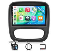 4G+64G 9'' Android Autoradio pour Renault Trafic Opel Vivaro B Fiat Talento Nissan NV300/VW300 avec Carplay sans Fil Android Auto Mirror Link GPS Navi Bluetooth WiFi/FM/RDS/EQ/USB SWC Caméra Recul