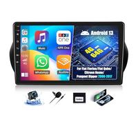 4G+64G Android 13 Autoradio pour Fiat Fiorino/Fiat Qubo/Citroen Nemo/Peugeot Bipper 2008-2017 avec CarPlay Android Auto sans Fil, 10,1“ Écran Tactile avec GPS WiFi BT FM/RDS EQ SWC Caméra Arrière