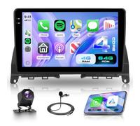 4G+64G Android Autoradio Mercedes C-Class W204 S204 C180 C200 C250 2006-2011 pour Compatible avec Les manettes d'origine, 9" Écran Tactile sans Fil Carplay Android Auto GPS WiFi Bluetooth FM/RDS EQ