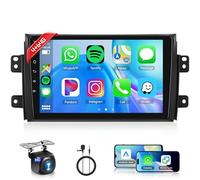 4G+64G Android Autoradio pour Suzuki SX4 2006-2013/FIAT Sedici 2005-2014 9 Pouces Carplay sans Fil Radio avec Android Auto Mirror Link GPS Navi Bluetooth WiFi/FM/RDS/EQ/SWC/USB Caméra Recul