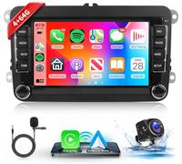 4G+64G Android Autoradio pour VW Polo Passat Caddy Golf Jetta Beetle Tiguan Touran pour Seat Skoda avec CarPlay Android Auto, Hodozzy 7 Pouces Écran Tactile Radio Bluetooth, WiFi, GPS, Caméra