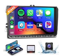 4G & 64G Autoradio 9" Bluetooth pour VW Golf 5 6 Polo Passat Skoda Touran Seat Carplay sans Fil Android Auto, WiFi GPS Navi HiFi RDS/Radio FM 2 DIN avec caméra de recul AHD/DVR/Canbus