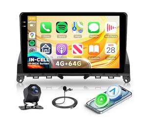 4G+64G Autoradio Android pour Mercedes Benz C-Class C180 C200 C230 C250 C300 C350 W204 S204 2006-2011 avec 9" Écran in-Cell Carplay sans Fil Android Auto Mirror Link GPS Navi Bluetooth WiFi FM/RDS/EQ