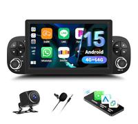 4G+64G GOHHDL Autoradio Android pour Fiat Panda 2013-2020 avec Carplay Android Auto Navi, 7 Pouces écran autoradio stéréo 2Din avec GPS Navi WiFi Bluetooth FM/RDS SWC Caméra arrière&MIC