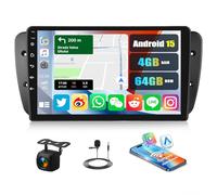 4G+64G GOHHDL Autoradio Android pour Seat Ibiza 6J 2009-2013 avec Navi Carplay Android Auto, 9 Pouces Touch Radio 2Din avec GPS WiFi Bluetooth FM/RDS Radio SWC Caméra de recul&MIC