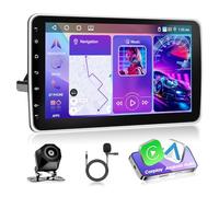 4G + 64G Motorsi Autoradio Android 15 Stéréo 2 DIN avec Carplay Android Auto, écran Tactile HD 10'' 1280P Rotatif Bluetooth 5.0 GPS WiFi 32EQ FM/RDS 2 USB, Prise en Charge Dab, OBD2