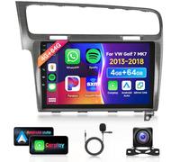 4G 64G Podofo 10" Autoradio Bluetooth pour VW Golf 7 MK7 2013-2018 Carplay Android Auto sans Fil, WiFi GPS Navi HiFi/RDS/FM DSP, 1280 * 720, Android 13 Radio 2 din avec caméra de recul AHD